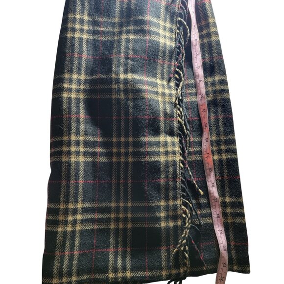 Vtg 90s Y2K Dark Academia Preppy Plaid Wrap Style Skirt Size 12 - Picture 13 of 14